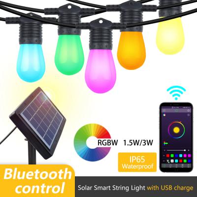 buletooth solar string light,solar string lights RGB&W,Smart solar string light