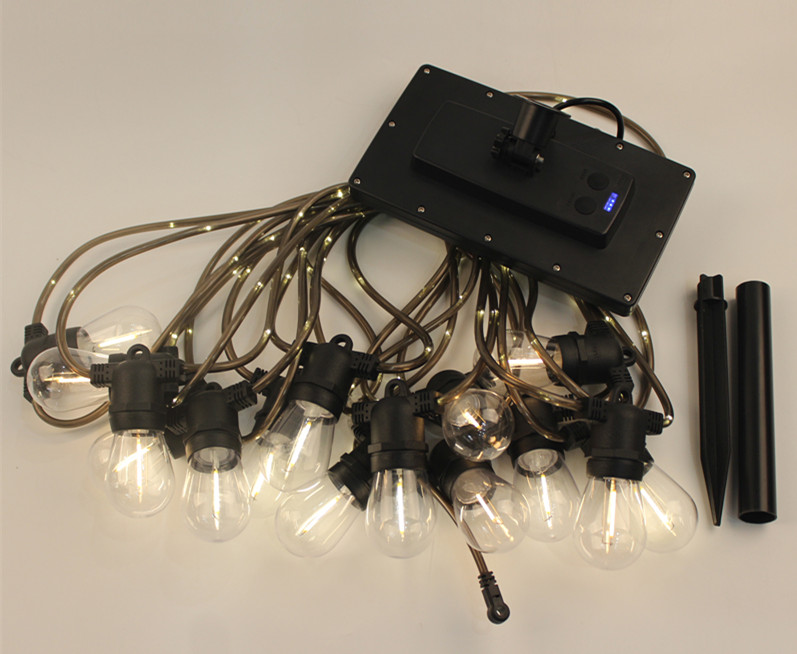 Solar string light S14 led bulbs E27 sockets string light